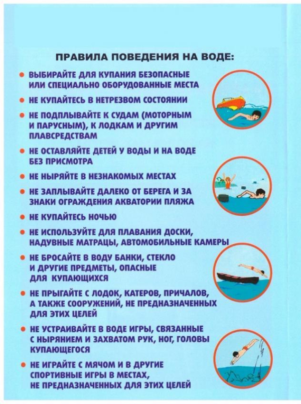 ПАМЯТКА О ЗАПРЕТЕ КУПАНИЯ В НЕОБОРУДОВАННЫХ МЕСТАХ И МЕРАХ БЕЗОПАСНОСТИ ПРИ ПОСЕЩЕНИИ ВОДНЫХ ОБЪЕКТОВ