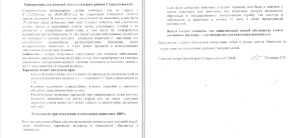 Внимание! Вакцинация собак и кошек от бешенства.